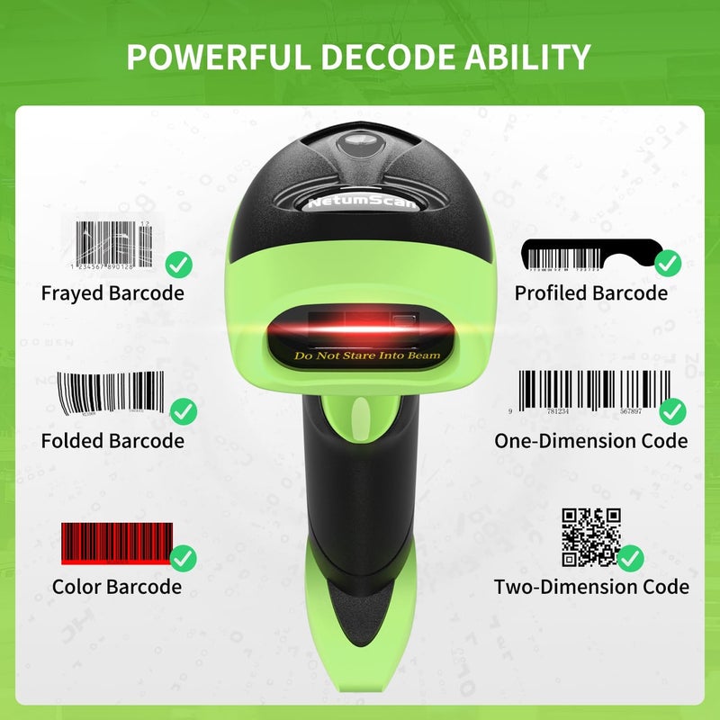 NetumScan Handheld USB 2D Barcode Scanner Reader for Computers, Handheld Wired Automatic QR Bar Code Scanners for Mobile Payment, Store, Supermarket, Warehouse - Image 2